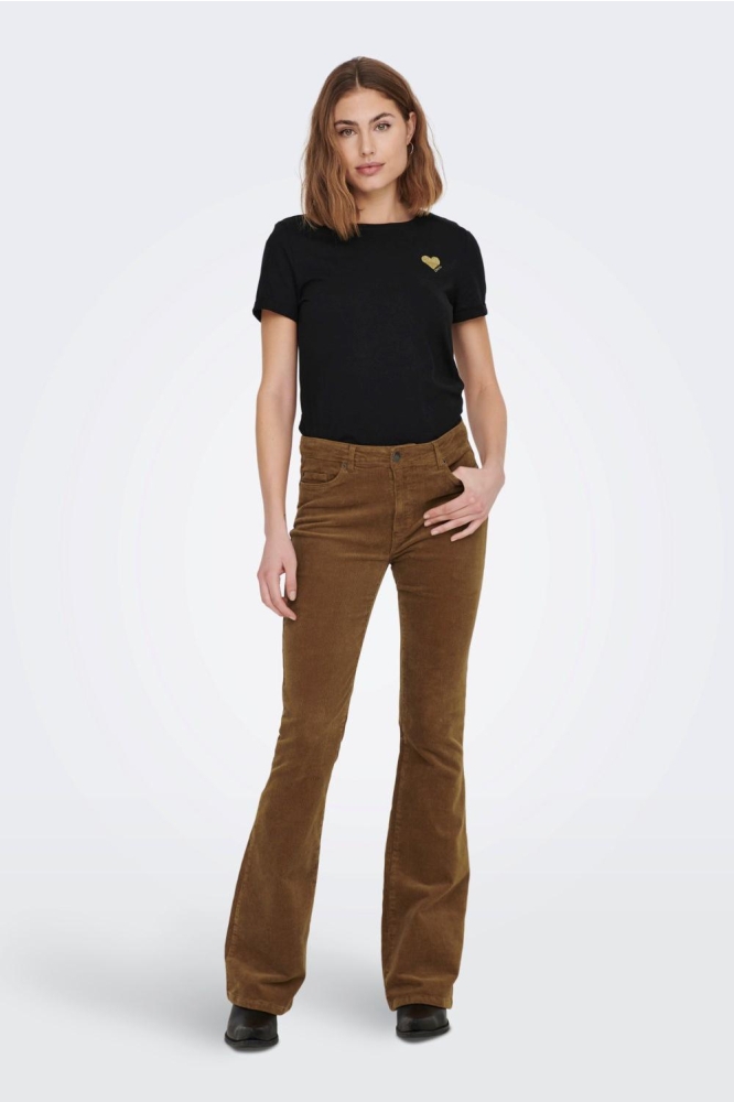 ONLKITA LIFE S/S LOGO TOP NOOS 15244714 BLACK/GOLD GLITT
